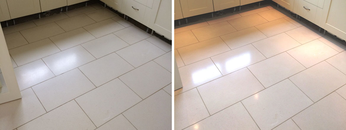 Polishing Limestone Kitchen Tiles in Pewsey