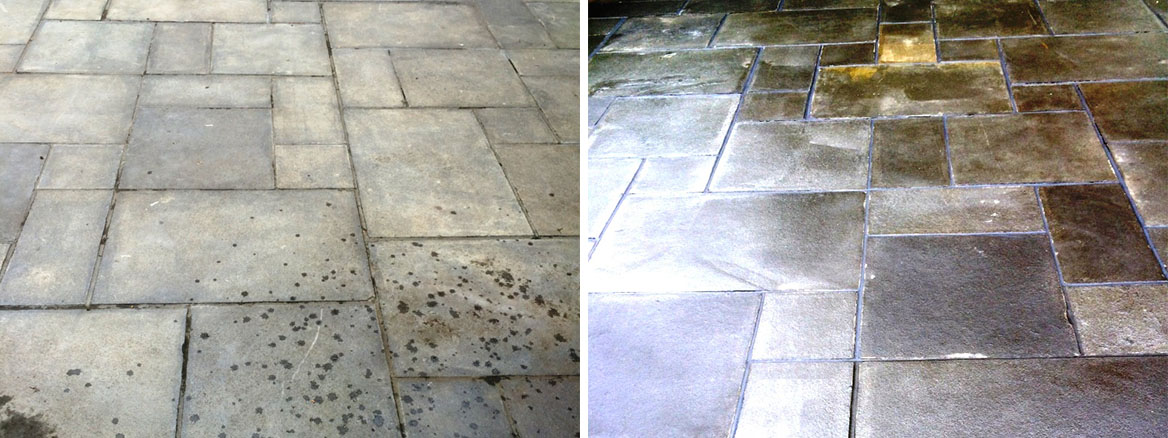 Restoring a Poorly Sealed Limestone Patio in Ipswich, Suffolk