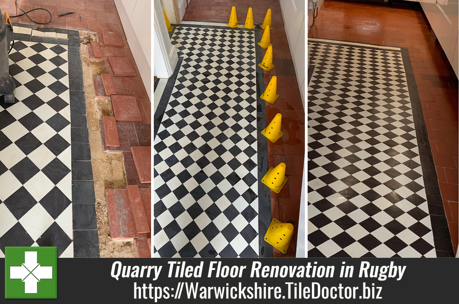 Quarry Tiled Floor Layout Altered and Renovated in Rugby