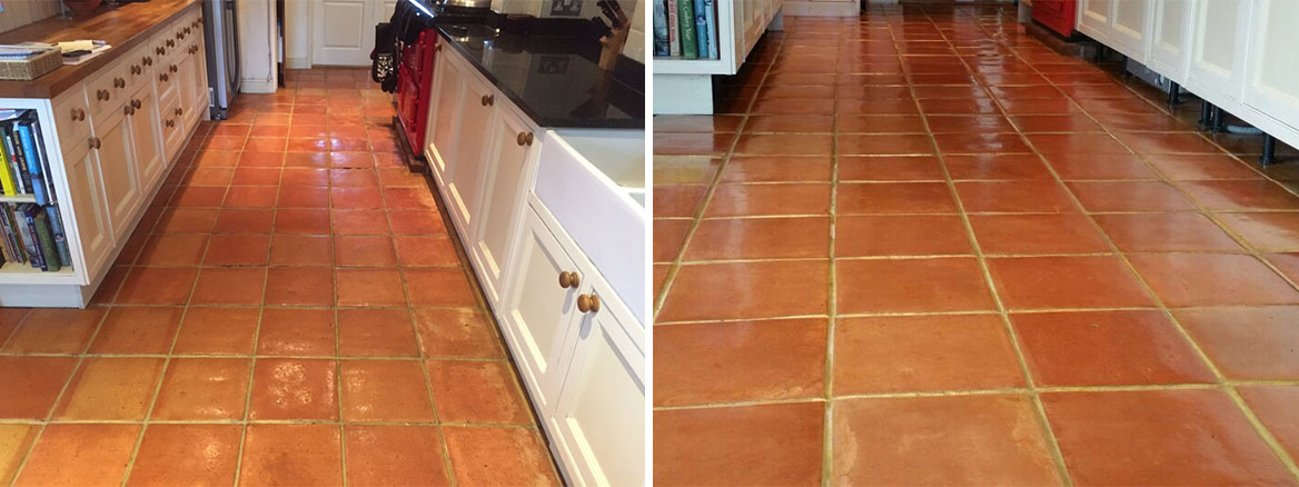 Terracotta-Floor-With-Efflorescence-in-Lymington-Before-After
