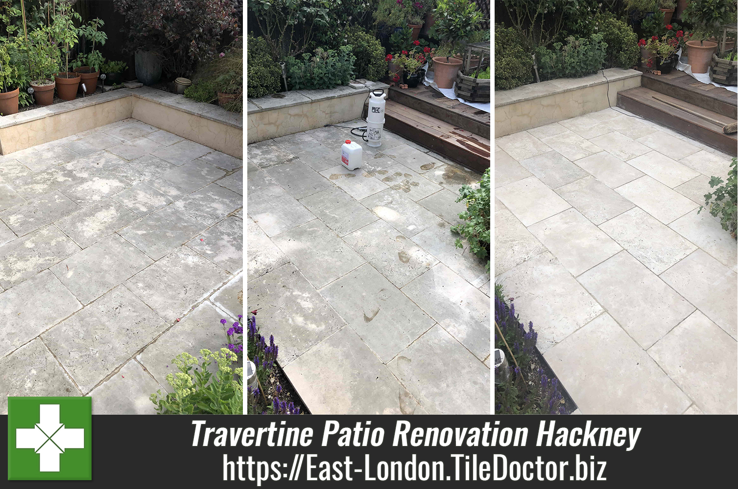 Renovating a Travertine Patio in Hackney