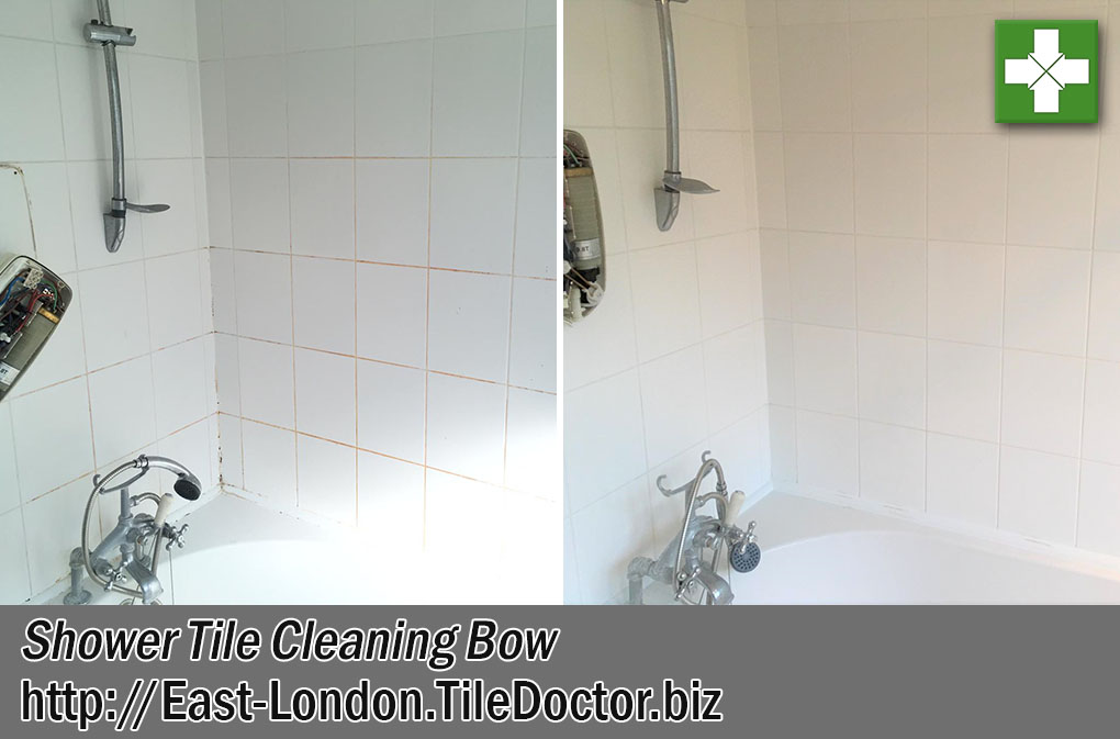 Cleaning Ceramic Bathroom Shower Tile and Grout in Bow