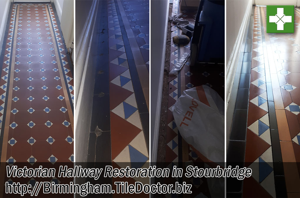 Renovating a Damaged Victorian Tiled Hallway Floor in Stourbridge