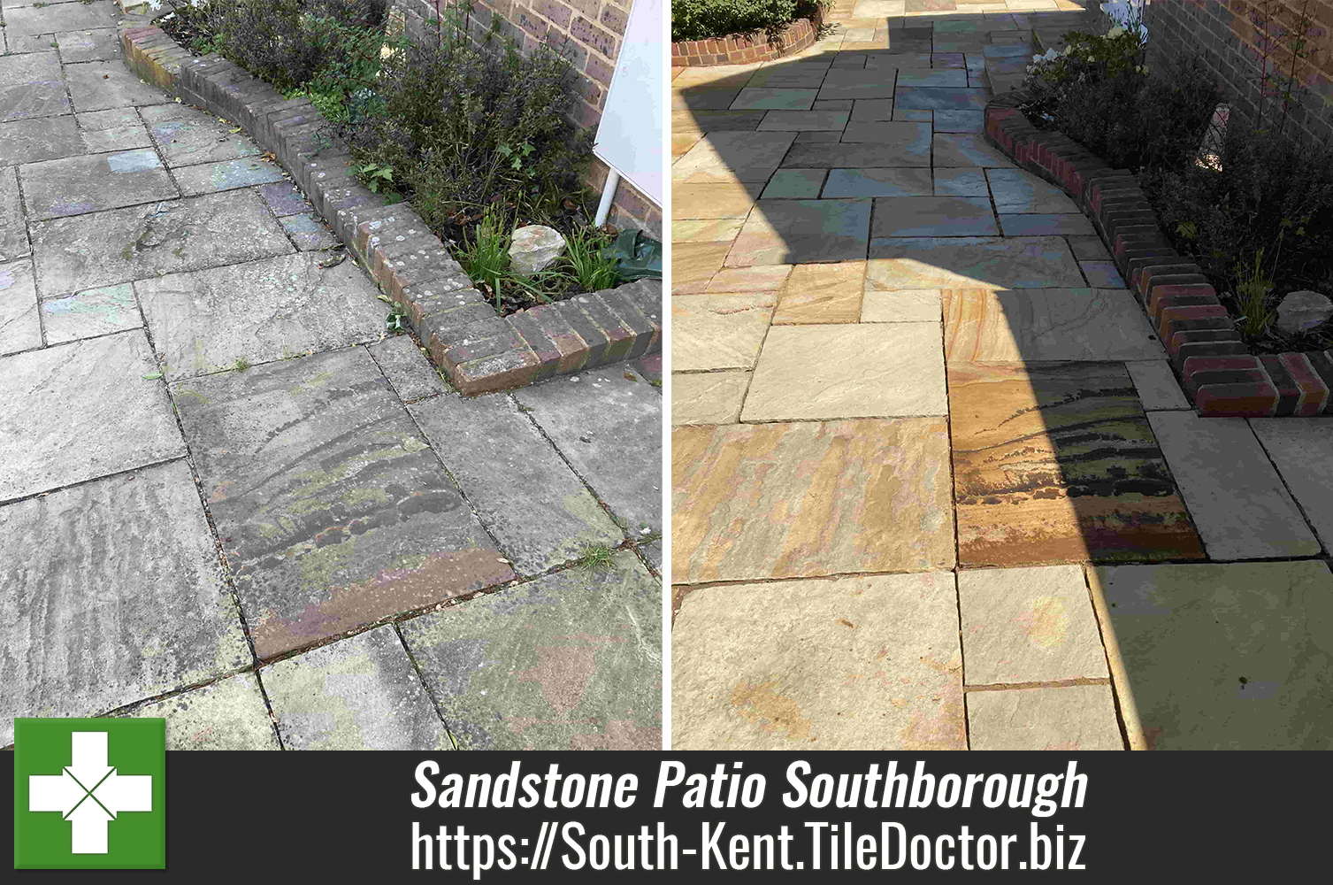 Renovating a Large Indian Sandstone Patio in Southborough