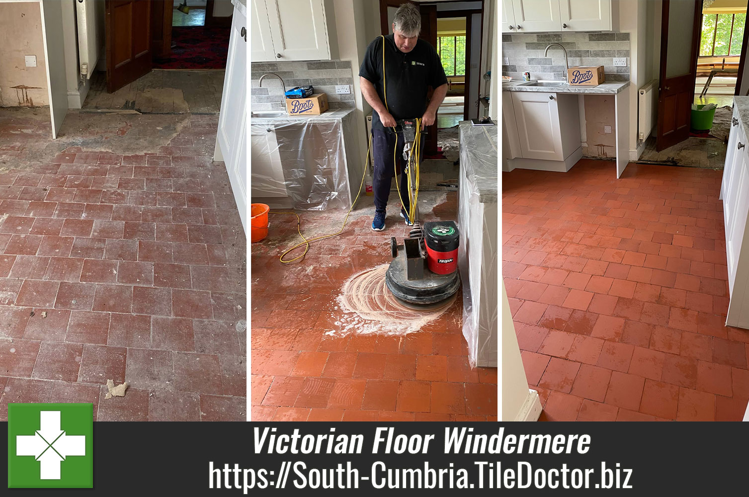 Using Gel Cleaning Products to remove Glue and Paint from a Victorian Floor in the Lake District