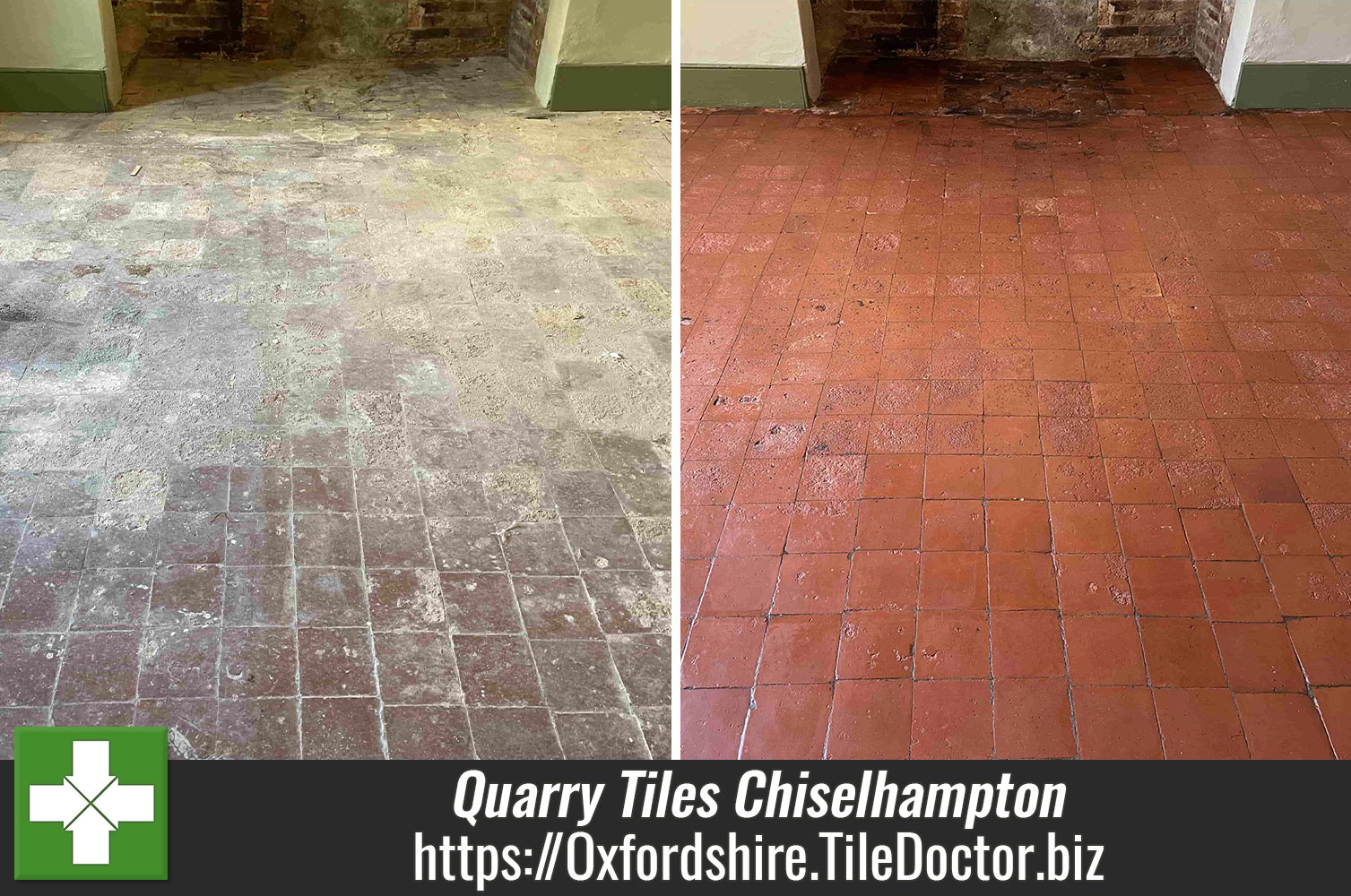 Using Tile Doctor Acid Gel to Restore Old Quarry Tiles near Oxford