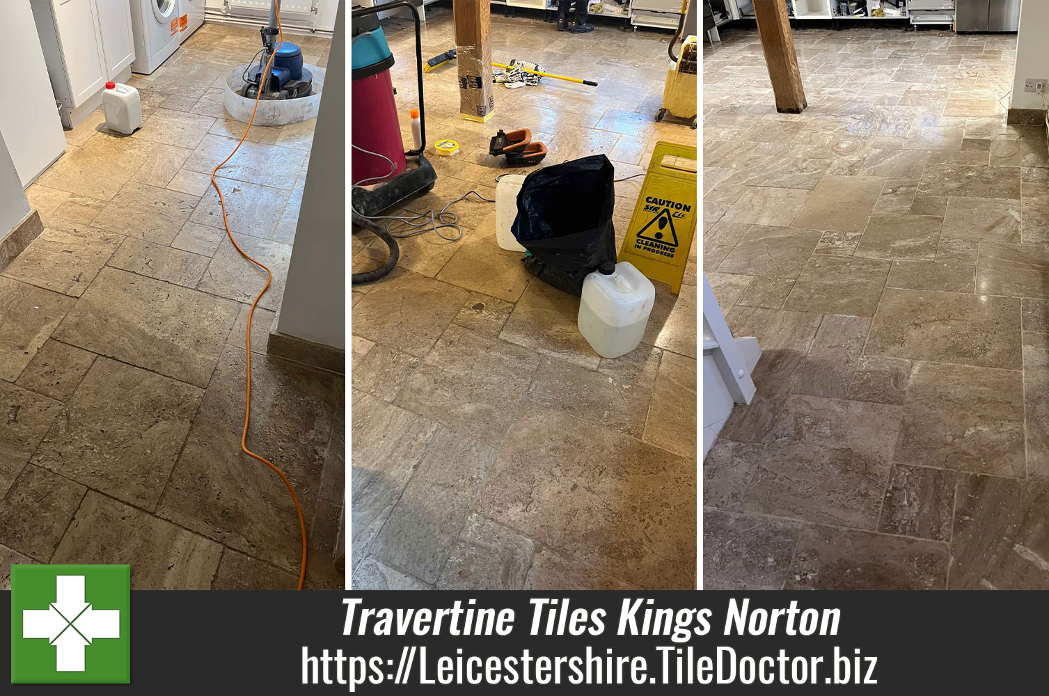 Using Burnishing Pads to Renovate Travertine Kitchen Tiles in Leicester