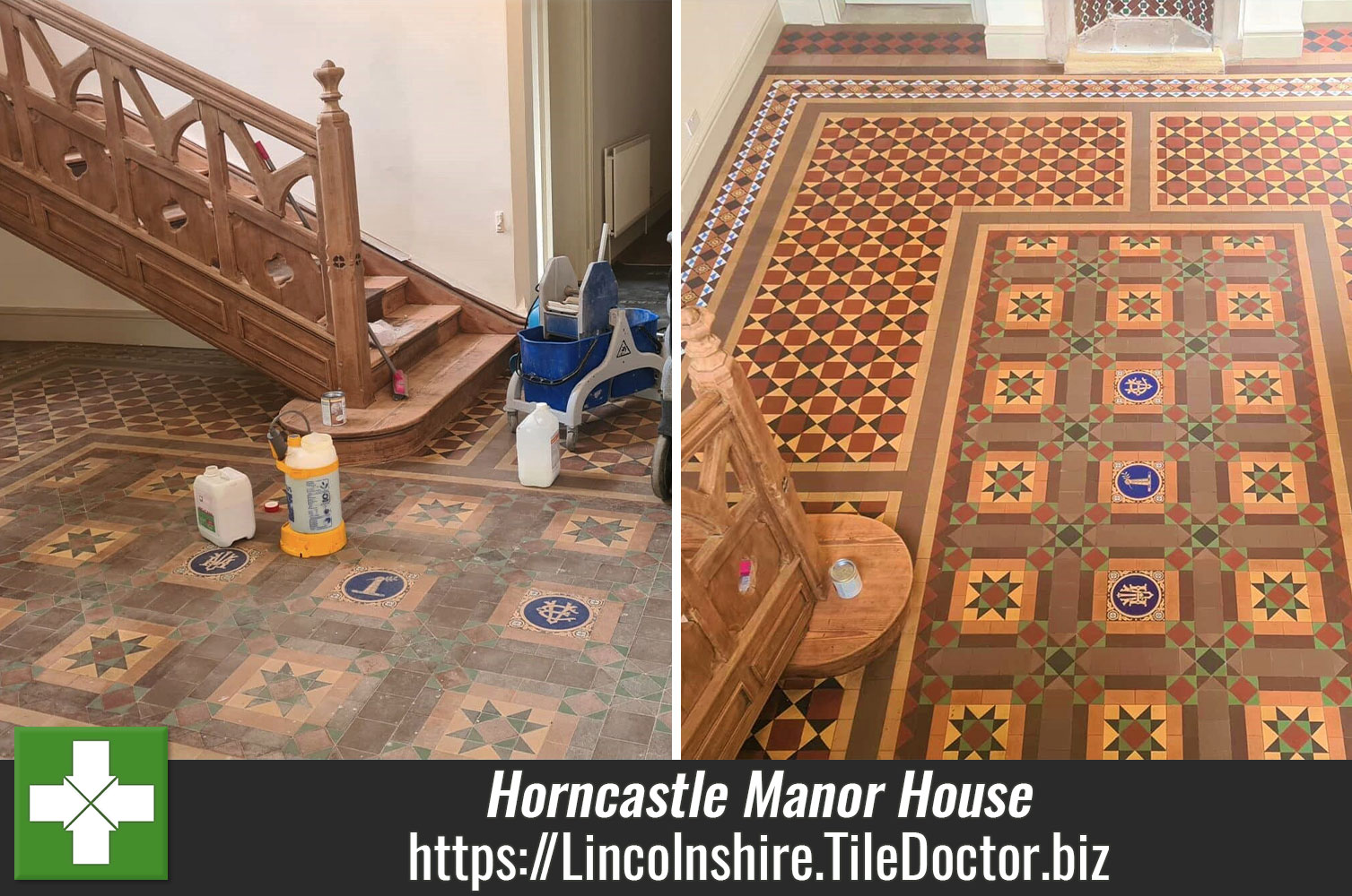 Using Multiple Tile Doctor Products to Remove Varnish from Victorian Floor Tiles in Horncastle
