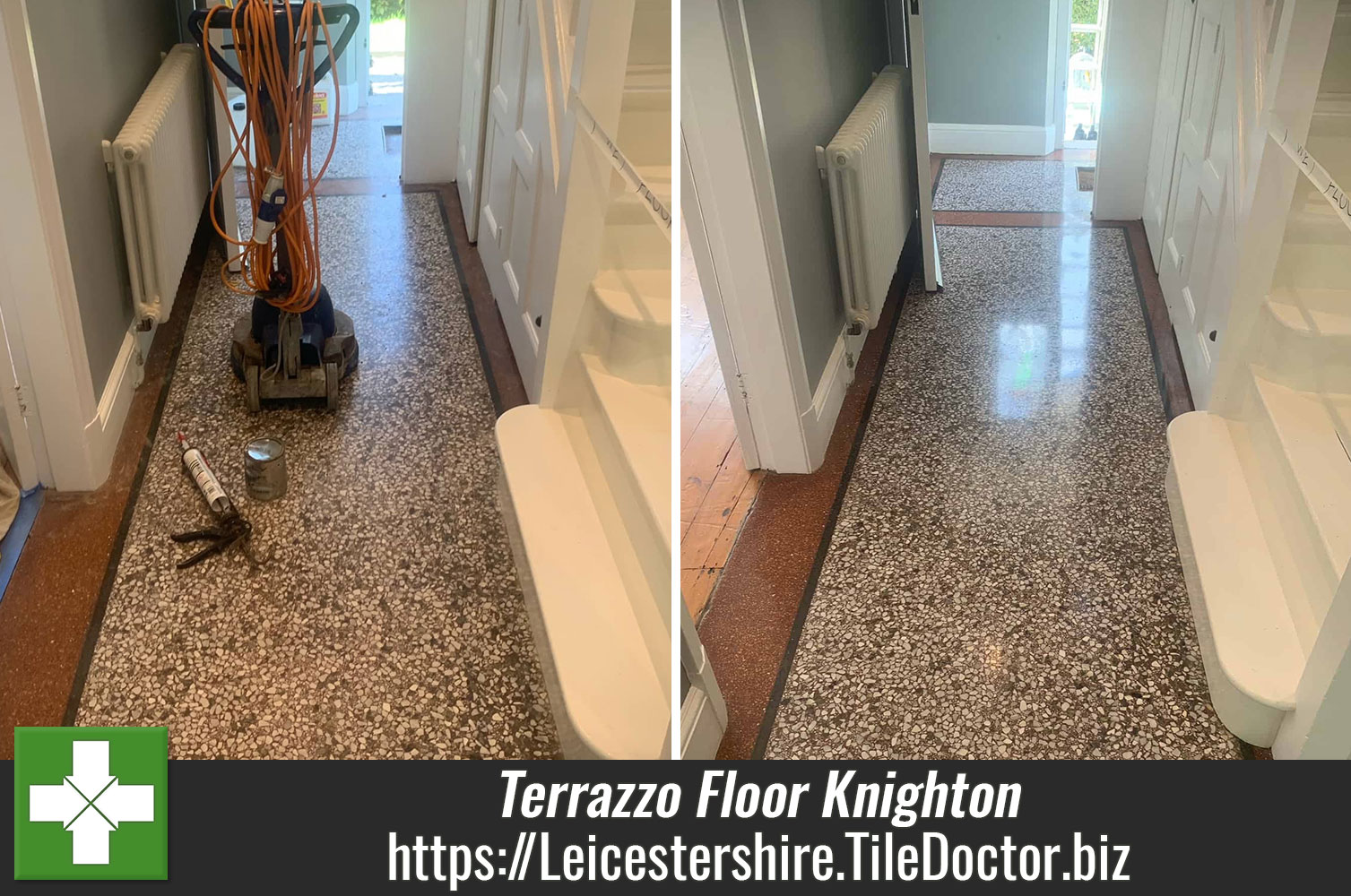 Getting Terrazzo Flooring Clean with Tile Doctor Pro-Clean in Knighton Leicester