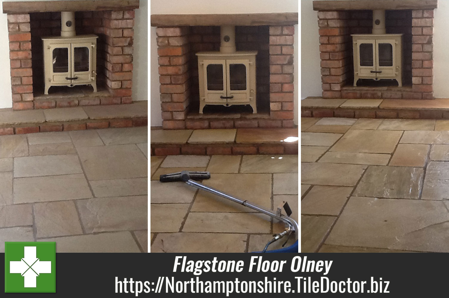 Cleaning Sandstone Flagstones with Tile Doctor Pro-Clean in Olney