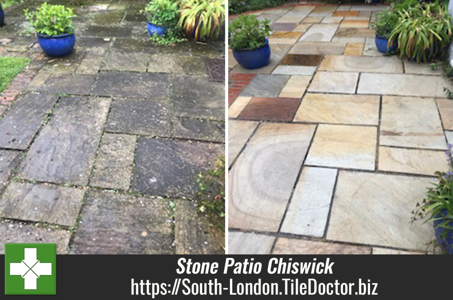 Deep Cleaning Indian Sandstone with Tile Doctor Brick and Driveway Cleaner in London