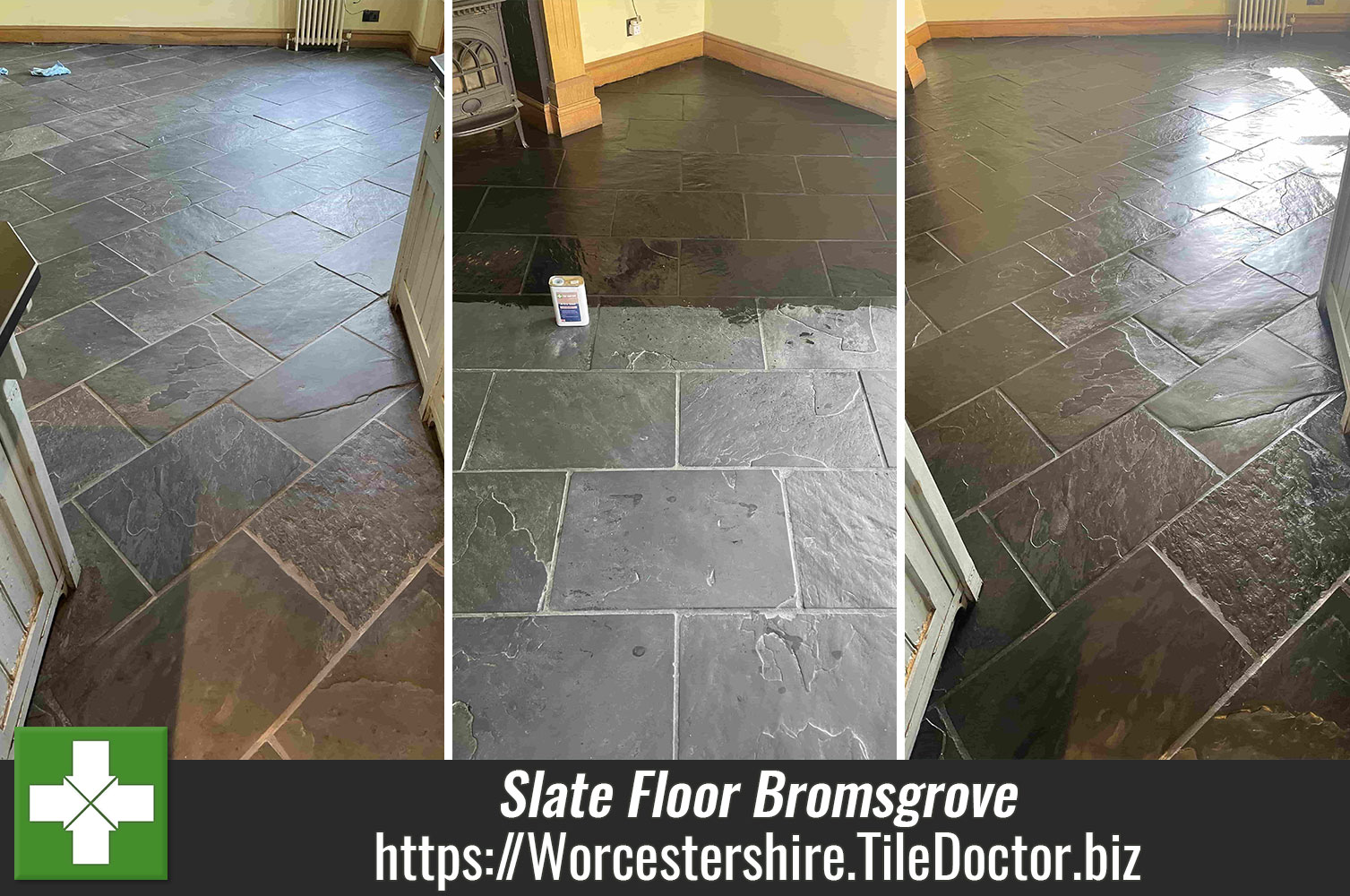 Reviving the Dark Colours on a Slate Floor with Tile Doctor X-Tra Seal