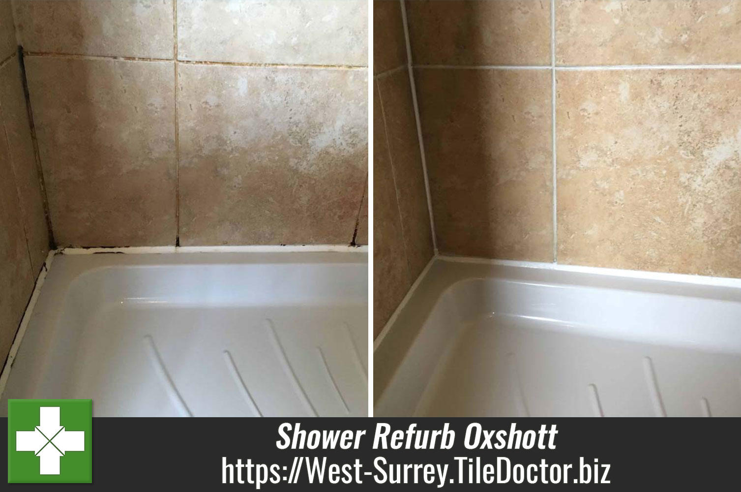 Removing Mould in a Travertine Shower with Tile Doctor Duo Clean and Oxy-Gel