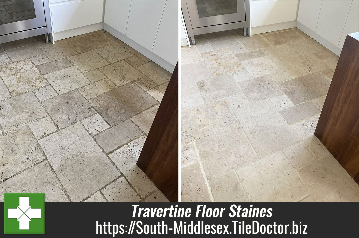 Travertine Tiled Floor Renovated Staines