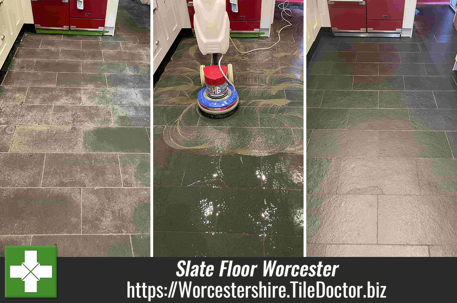 Removing Sealer from Black Slate with Tile Doctor Remove and Go in Worcester
