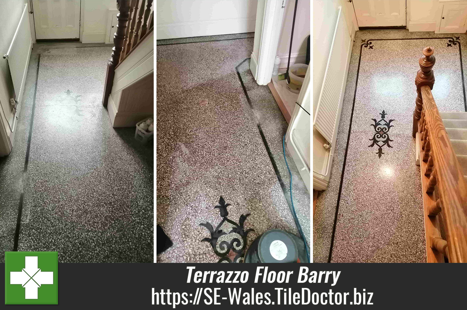 Improving the Colours in a South Wales Terrazzo Floor with Tile Doctor Colour Grow Sealer