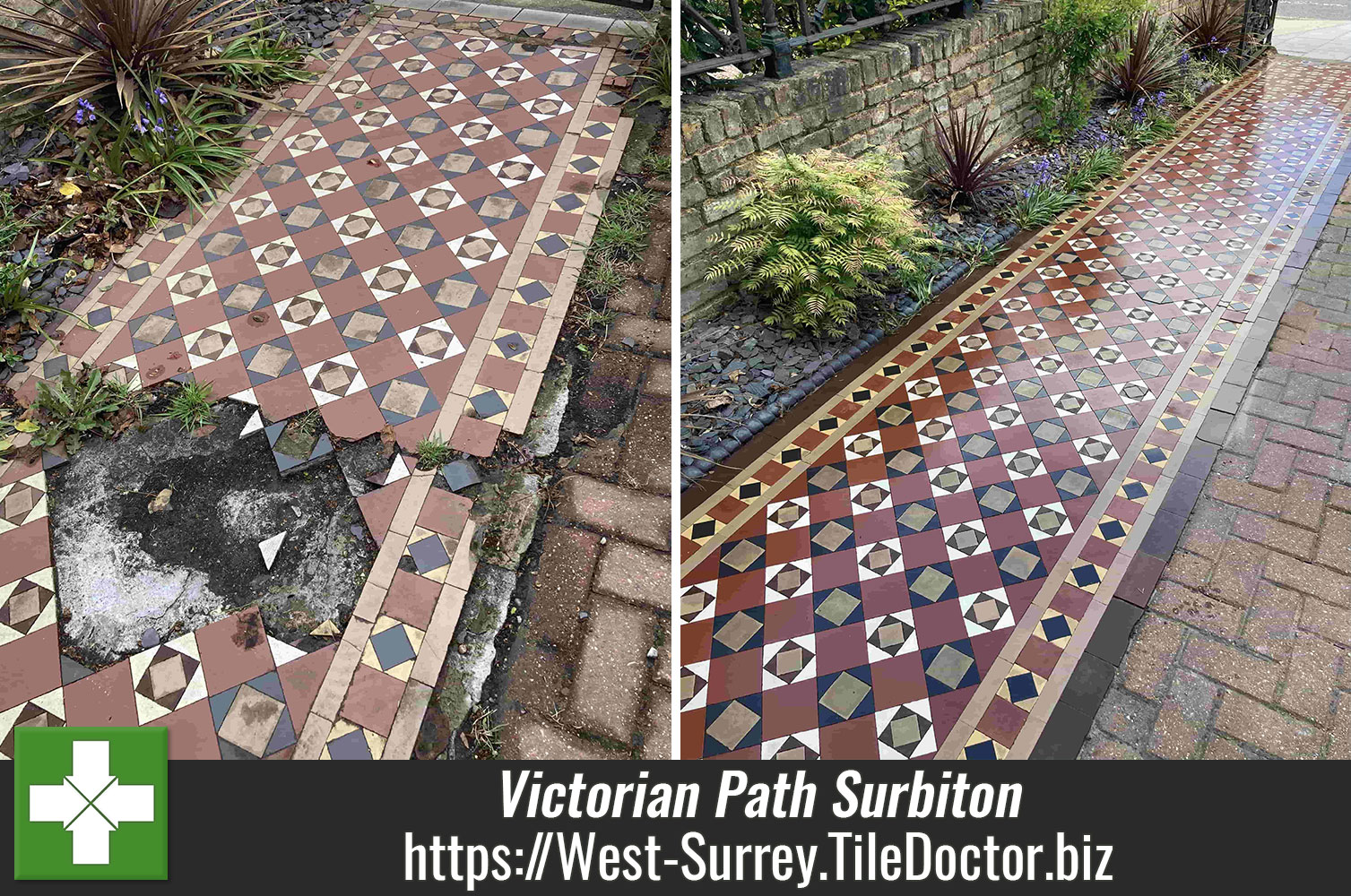Deep Cleaning a Victorian Path using Tile Doctor Acid Gel in Surrey