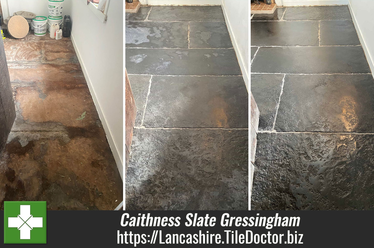 Black Caithness Slate After Renovation Gressingham