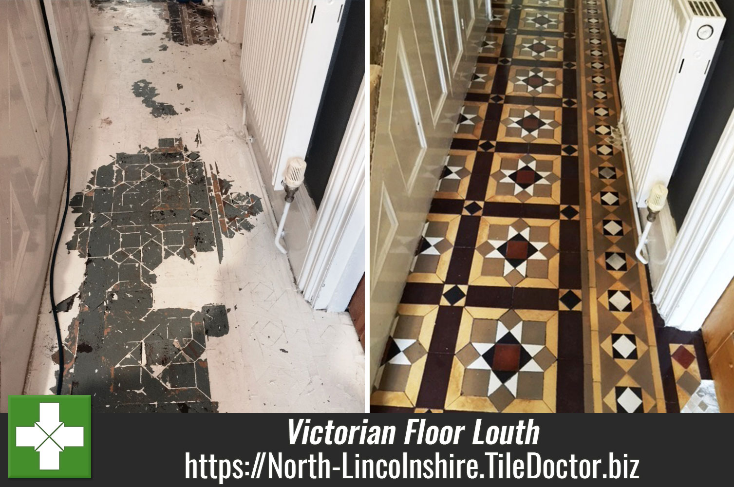 Painted-Victorian-Hallway-Floor-Tile-Restoration-Louth