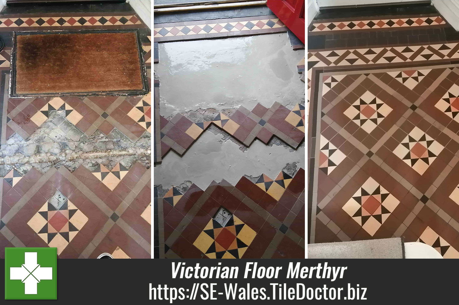 Colour Grow chosen to Seal Victorian Hallway Tiles in Merthyr Tydfil South Wales