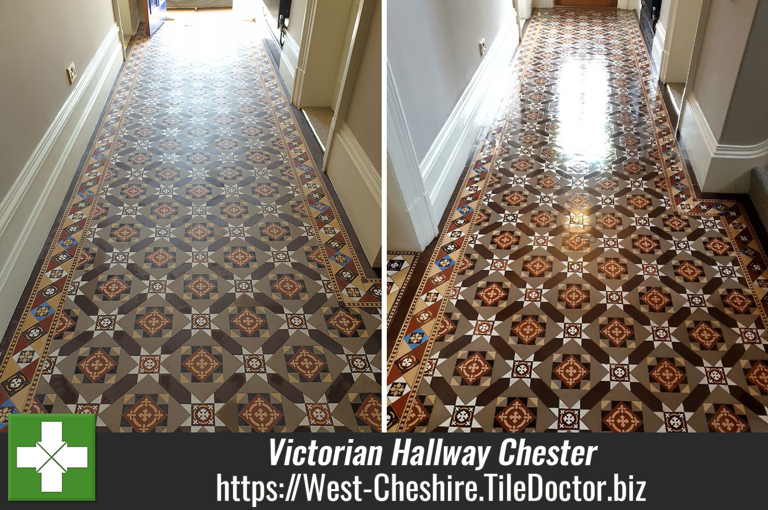 Deep Cleaning Victorian Floor Tiles with Tile Doctor Pro-Clean in Chester
