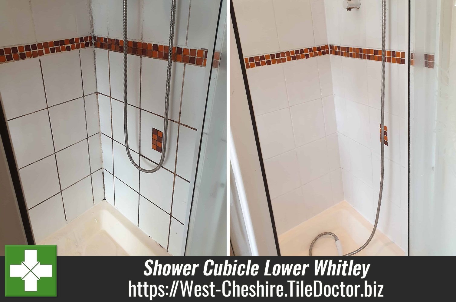 Deep Cleaning Shower Tile Grout with Oxy-Gel in Lower Whitley Cheshire