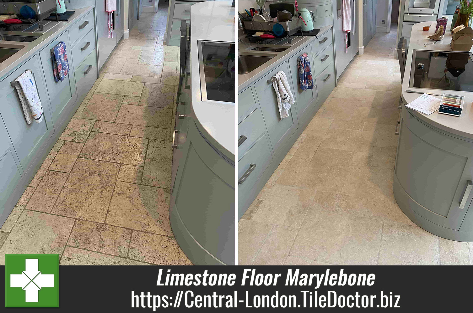 Limestone Kitchen Floor Renovation Marylebone