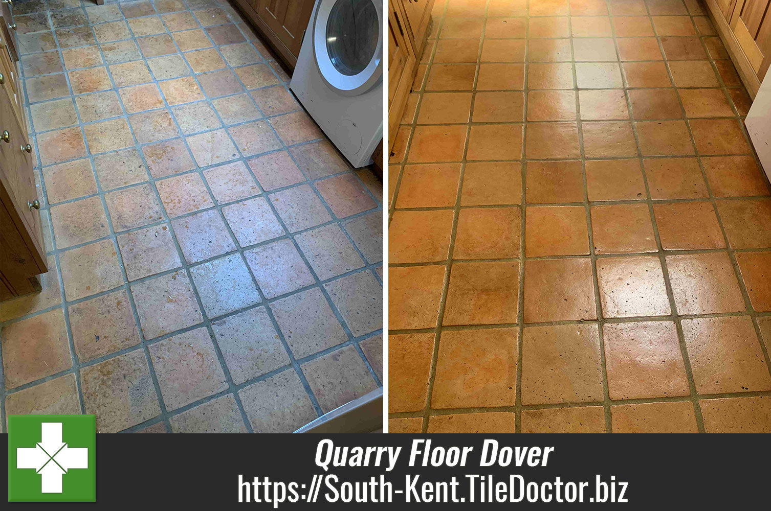 Deep Cleaning Grout on a Quarry Tiled Floor with Tile Doctor Pro-Clean in Dover
