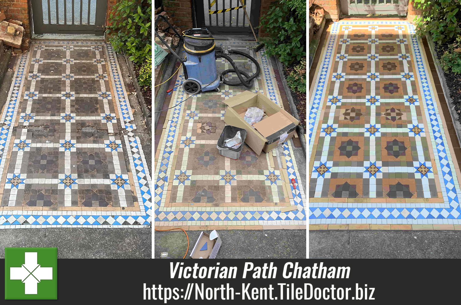 Deep Cleaning a Victorian Tiled Path with Tile Doctor Flexi-Segment Pads in Chatham