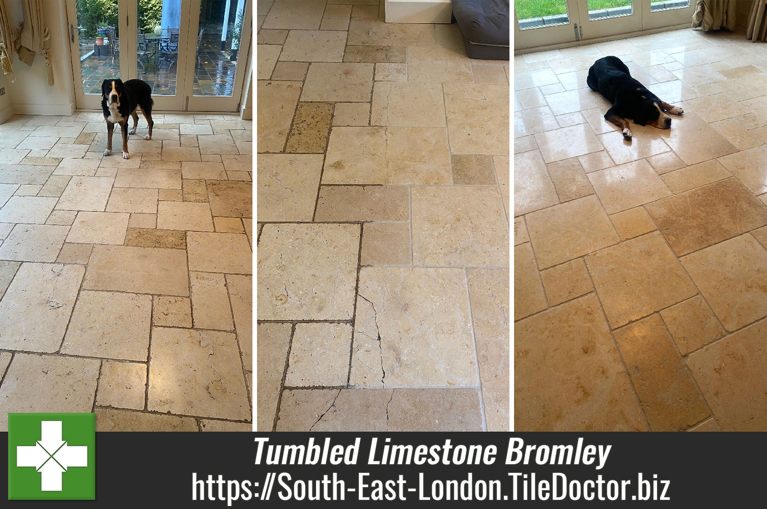 Achieving a Deep Durable Polish on Tumbled Limestone with Shine Powder in Bromley
