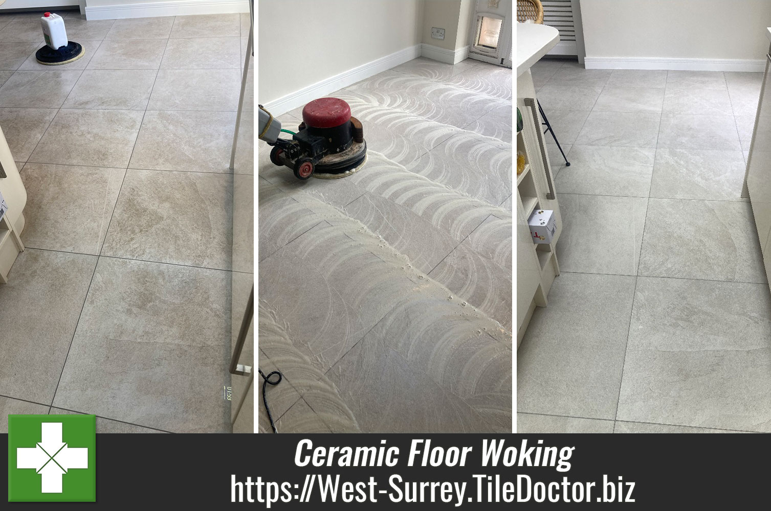 Deep Cleaning Ceramic Tile and Grout with Tile Doctor Pro-Clean in Woking Surrey