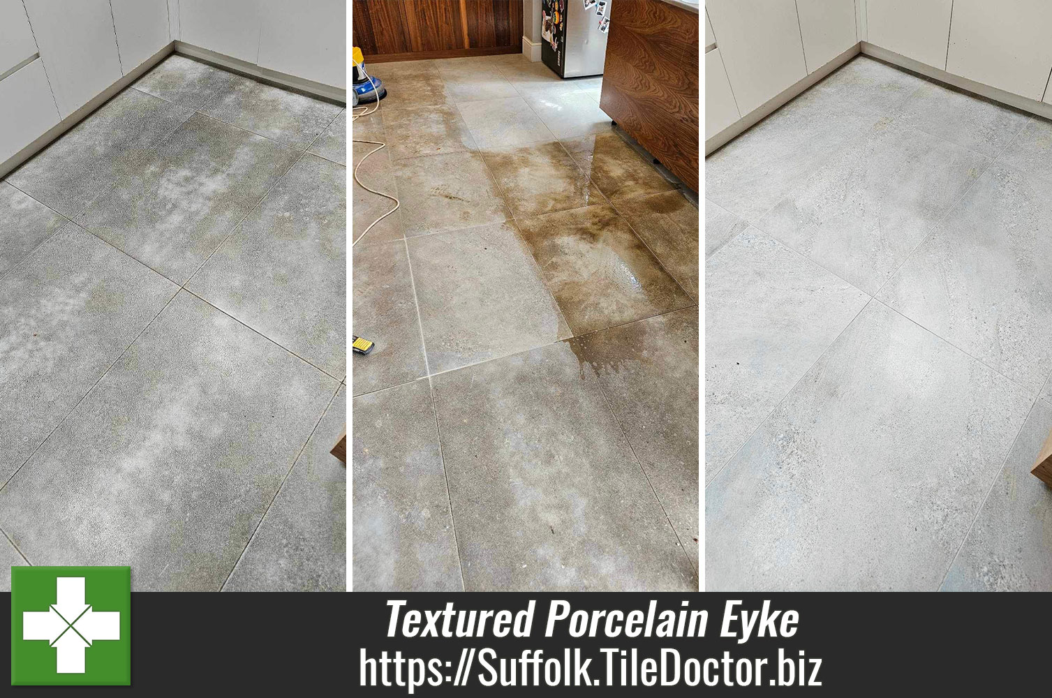 Deep Cleaning Textured Porcelain Tile and Grout with Tile Doctor Pro-Clean in Eyke
