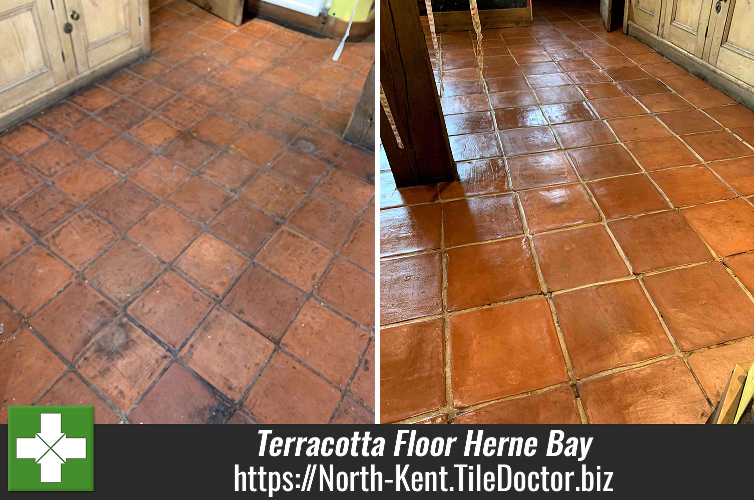 Deep Cleaning Terracotta Tile and Grout with Tile Doctor Pro-Clean in Herne Bay