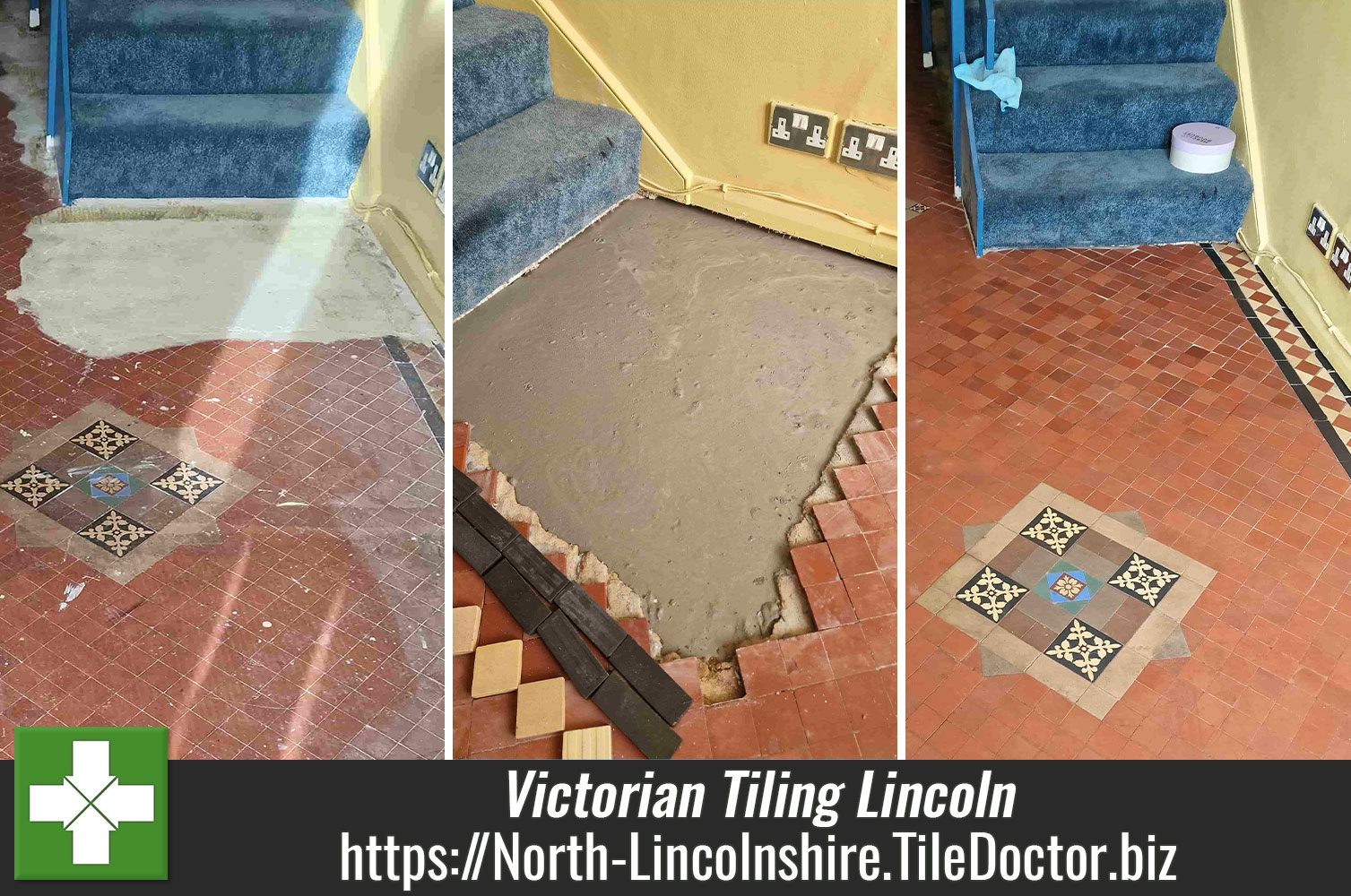 Victorian Hallway Floor Tile Restoration Lincoln