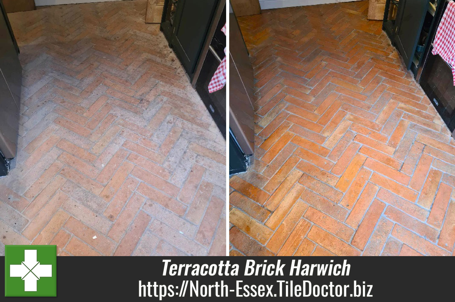 Deep Cleaning Brick Terracotta Tiles with Tile Doctor Pro-Clean in Harwich Essex