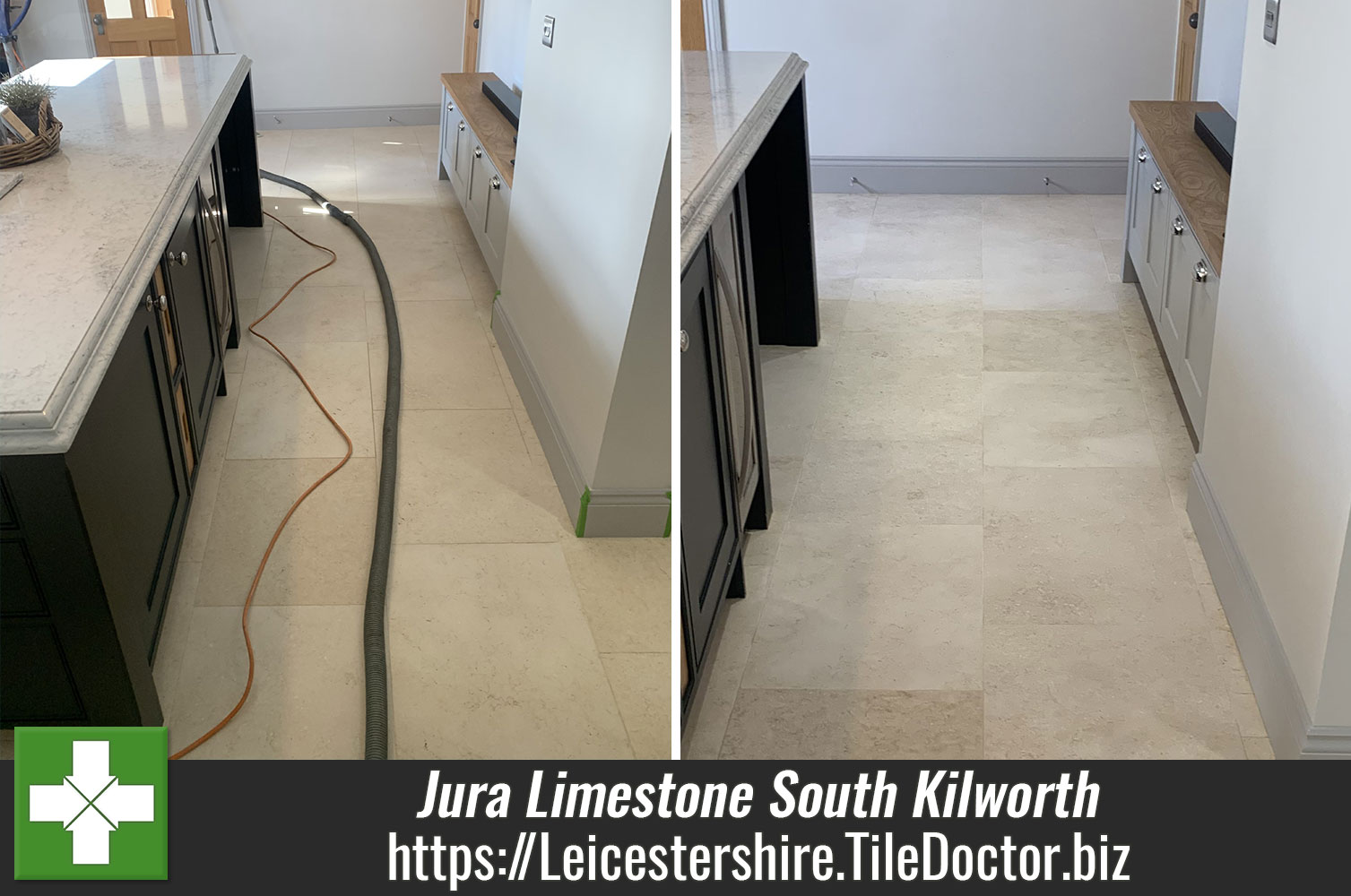 Jura Cream Honed Limestone Floor Renovation South Kilworth