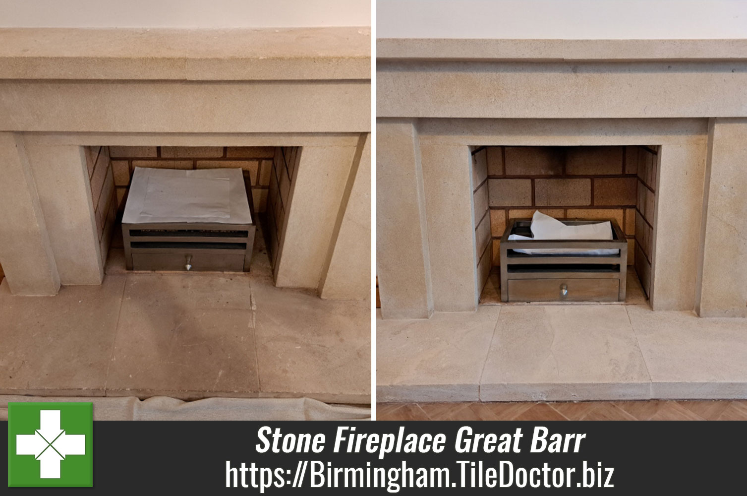 Cleaning a Stone Fireplace with Tile Doctor Oxy-Gelin Great Barr Birmingham
