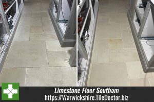 Limestone Floor Tile and Grout Renovation Southam
