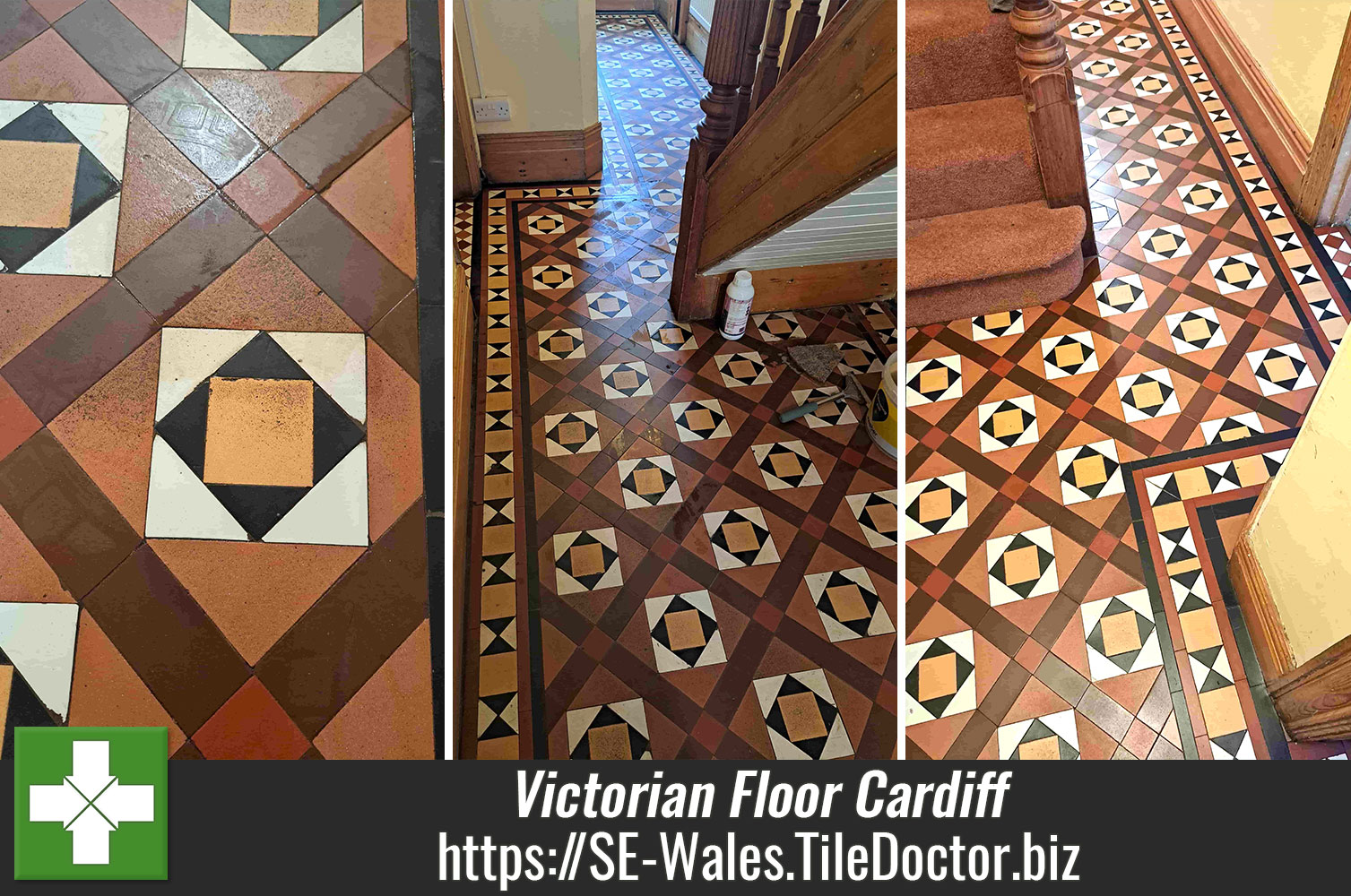 1930 Geometric Tiled Floor Cleaning Cardiff
