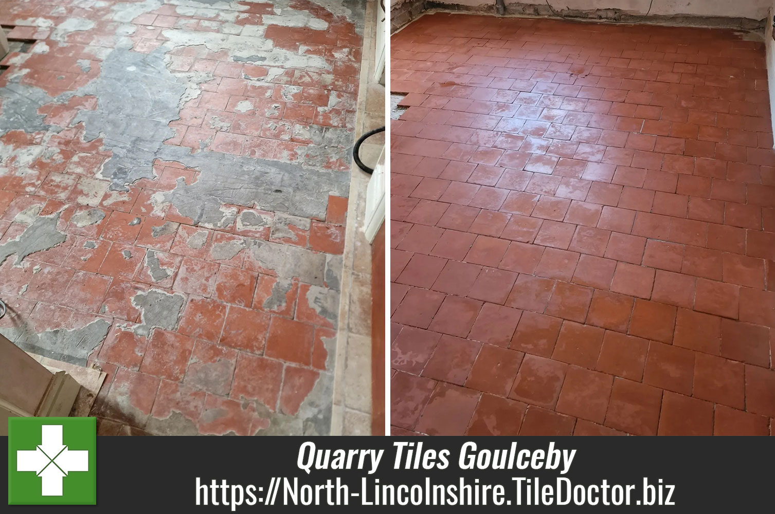 Removing Cement Screed from Quarry Tiles with Tile Doctor Grout Clean-up in Goulceby near Louth