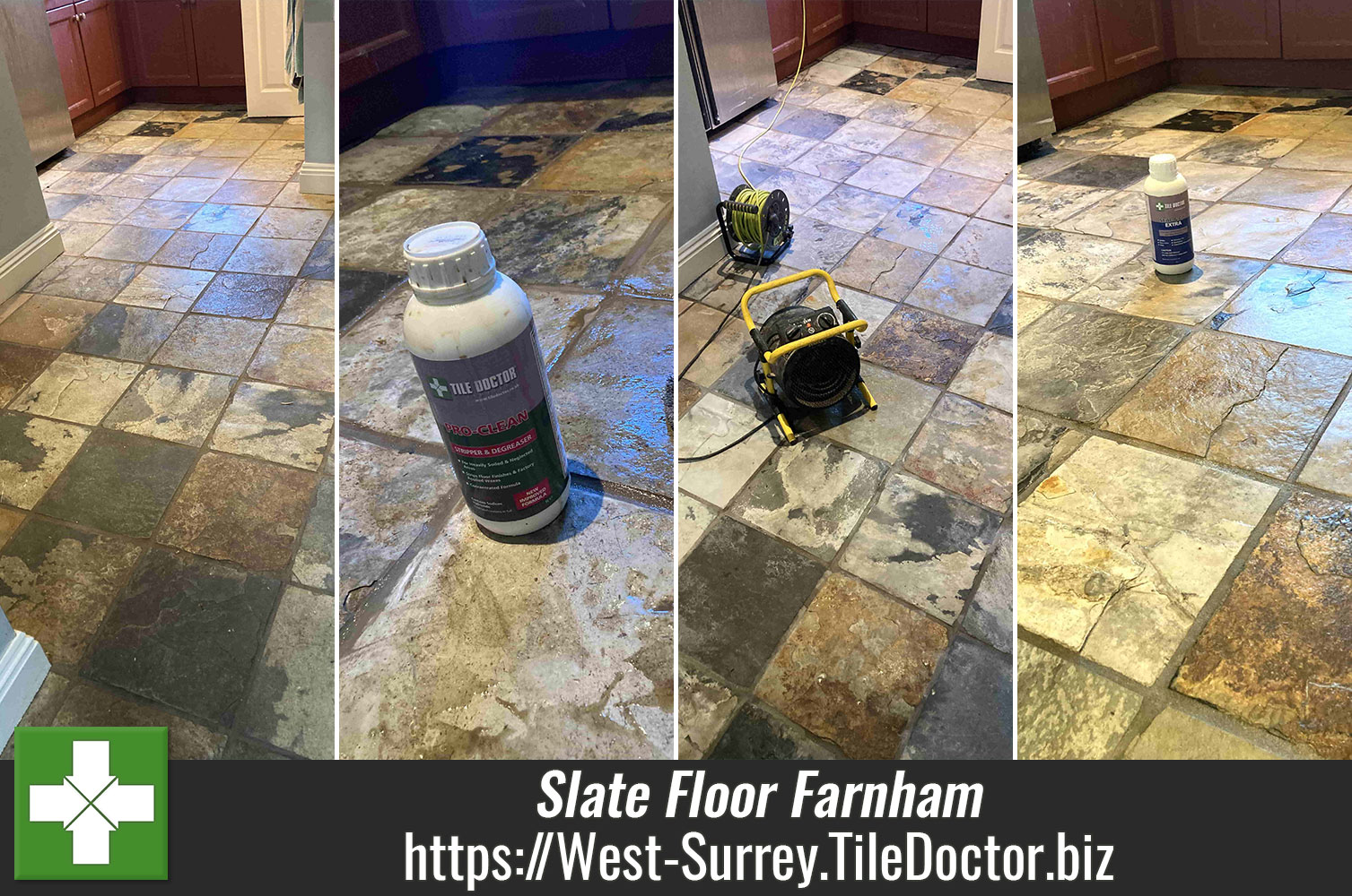 Slate Floor Tile and Grout Renovation Farnham Utility