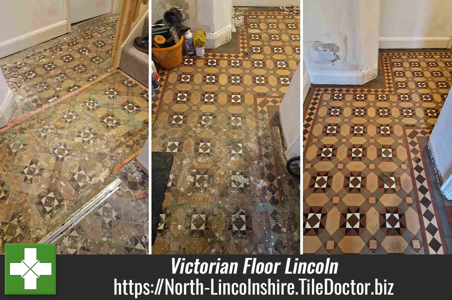 Dealing with Deep Stains on Old Victorian Hallway Tiles with Nanotech HBU CLeaner in Lincoln