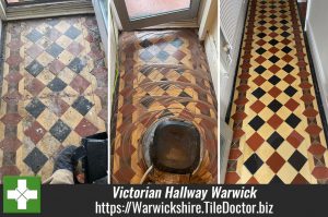 Vinyl Covered Victorian Hallway Floor Restoration Warwick