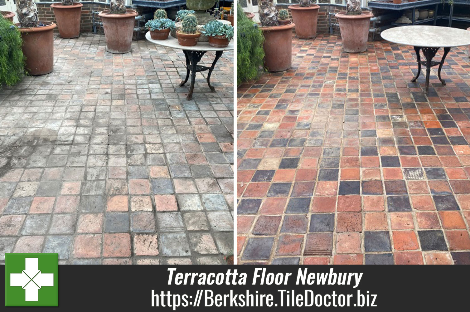 Deep Cleaning Terracotta Tile and Grout with Tile Doctor Pro-Clean in Newbury Berkshire