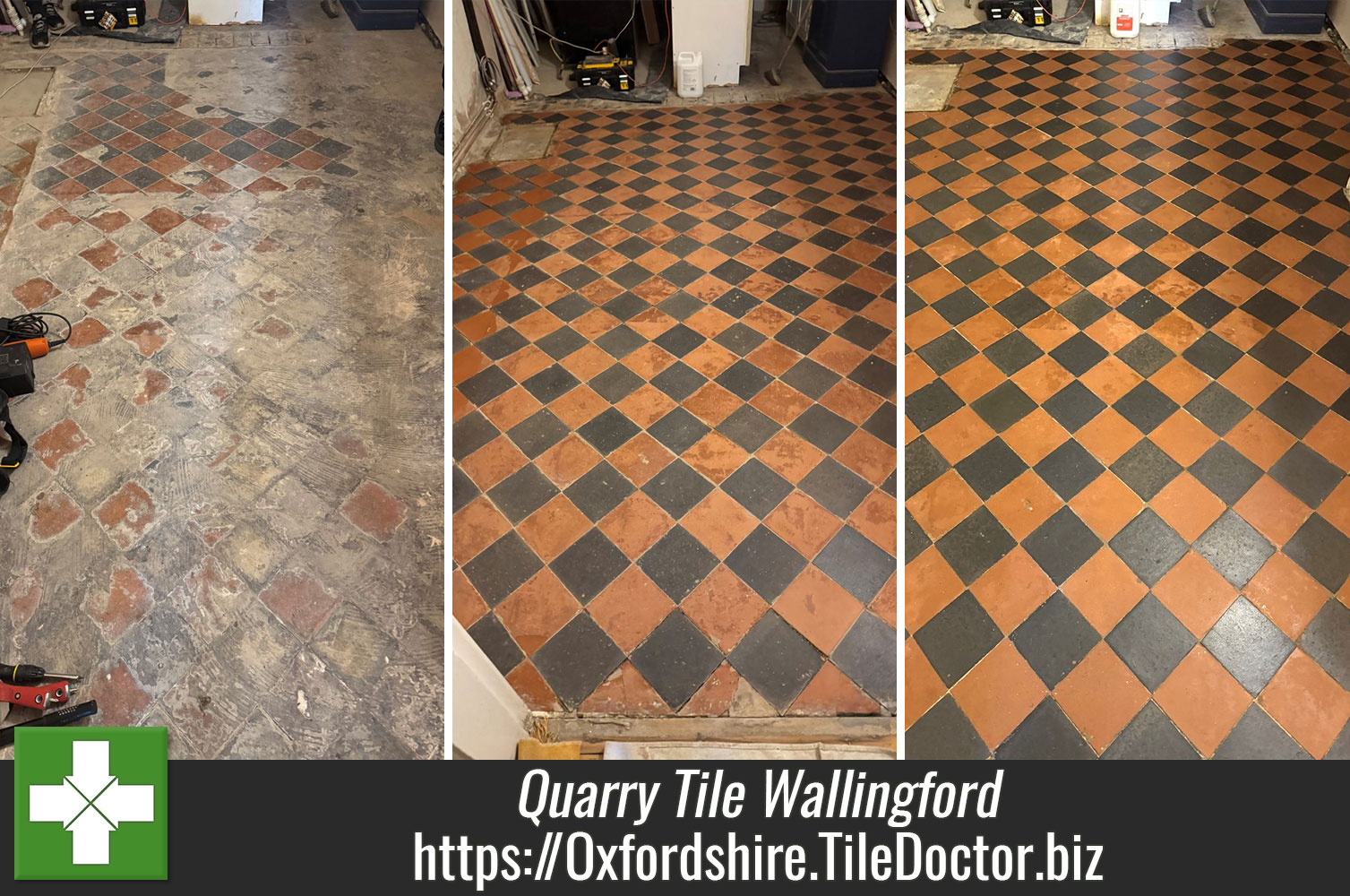 Stripping Off Cement Screed from Quarry Tiles using  Tile Doctor Grout Clean-Up in Wallingford Oxfordshire