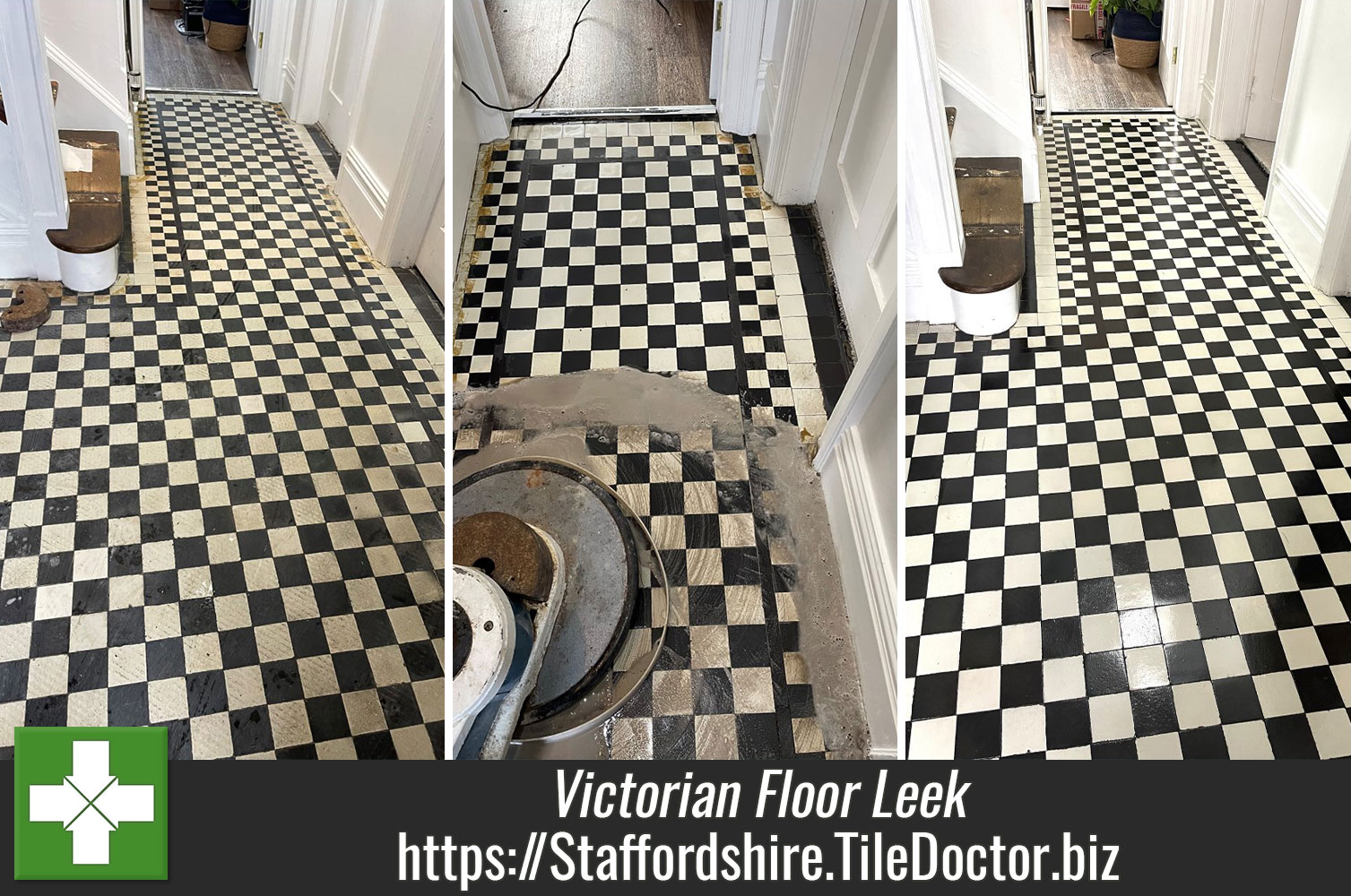 Deep Shine Achieved on Victorian Encaustic Floor Tiles in Leek Staffordshire with Tile Doctor Seal and Go
