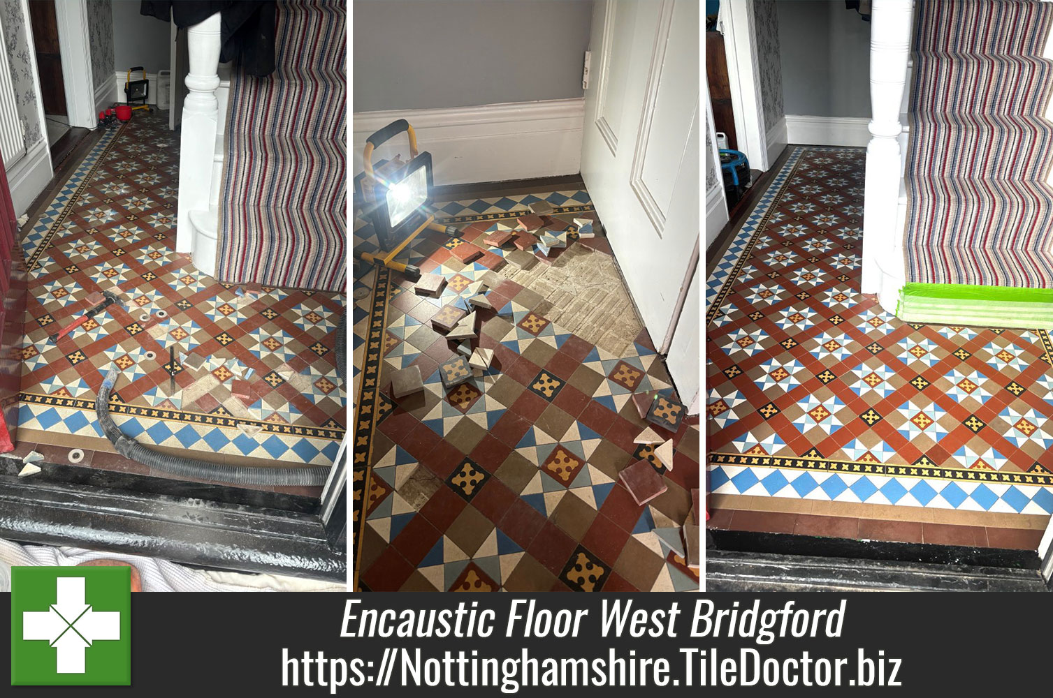 Encaustic Tiled Hallway Sealed with Tile Doctor X-Tra Seal in West Bridgford Nottingham