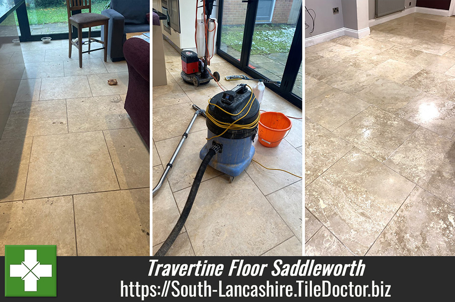 Travertine Tiled Kitchen Floor Renovation Saddleworth