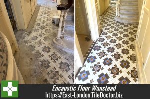 Victorian Encaustic Tiled Hallway Floor Restoration Wanstead