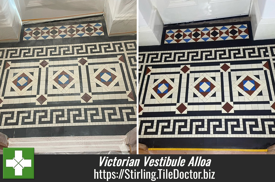 Victorian Tiled Vestibule Floor Restoration Alloa